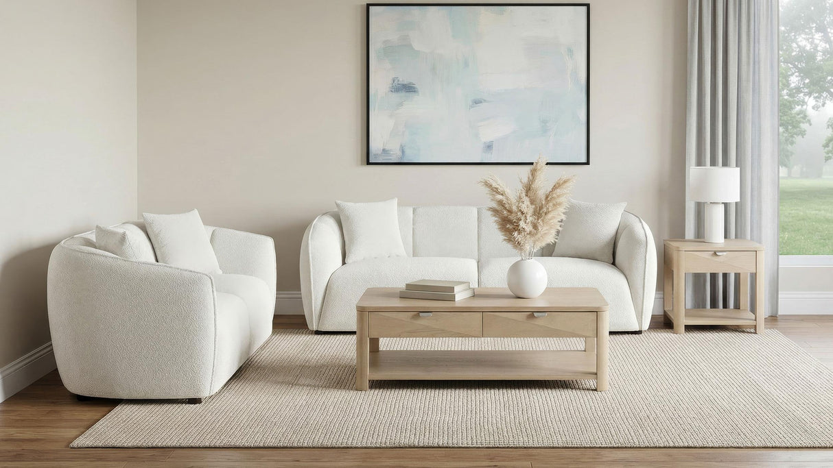 Aleisha Ivory Chenille Upholstered Loveseat from Coaster - Luna Furniture