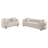 Whitney Pebble 2-Piece Contemporary Channel Tufted Boucle Sofa Set from Coaster - Luna Furniture
