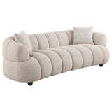 Whitney Pebble 2-Piece Contemporary Channel Tufted Boucle Sofa Set from Coaster - Luna Furniture