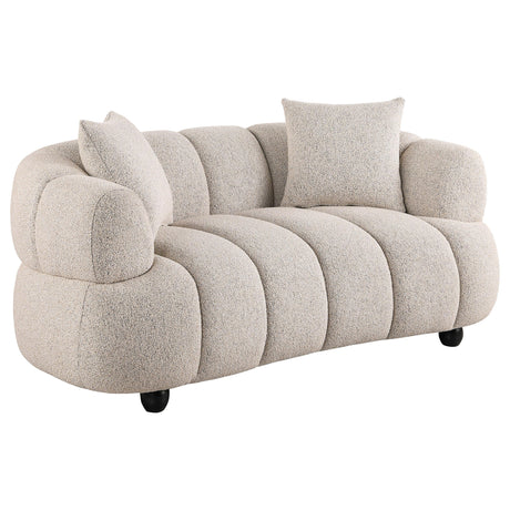 Whitney Pebble 2-Piece Contemporary Channel Tufted Boucle Sofa Set from Coaster - Luna Furniture