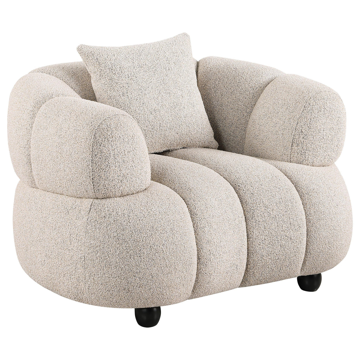 Whitney Pebble Channel Tufted Boucle Upholstered Living Room Set from Coaster - Luna Furniture