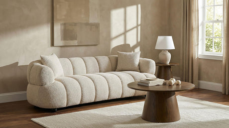 Whitney Gray Contemporary Channel Tufted Boucle Sofa from Coaster - Luna Furniture