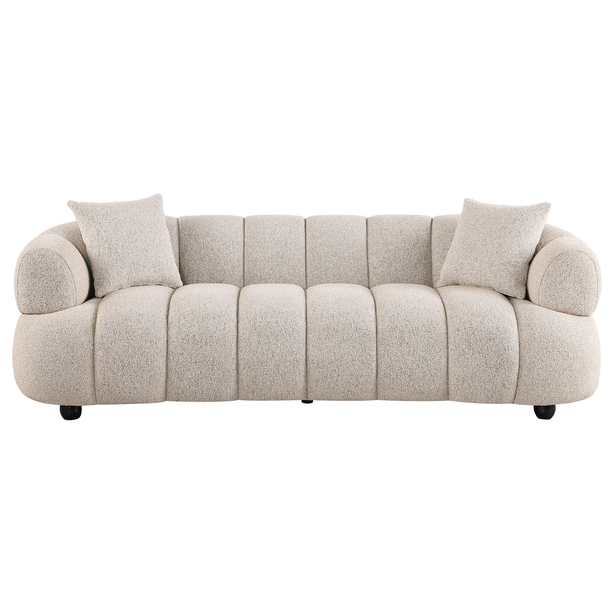 Whitney Gray Contemporary Channel Tufted Boucle Sofa from Coaster - Luna Furniture