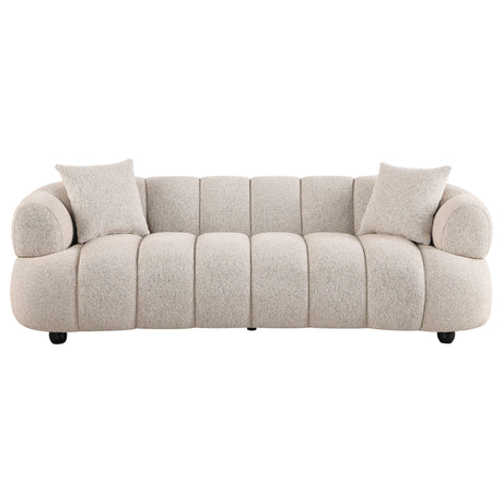 Whitney Gray Contemporary Channel Tufted Boucle Sofa from Coaster - Luna Furniture