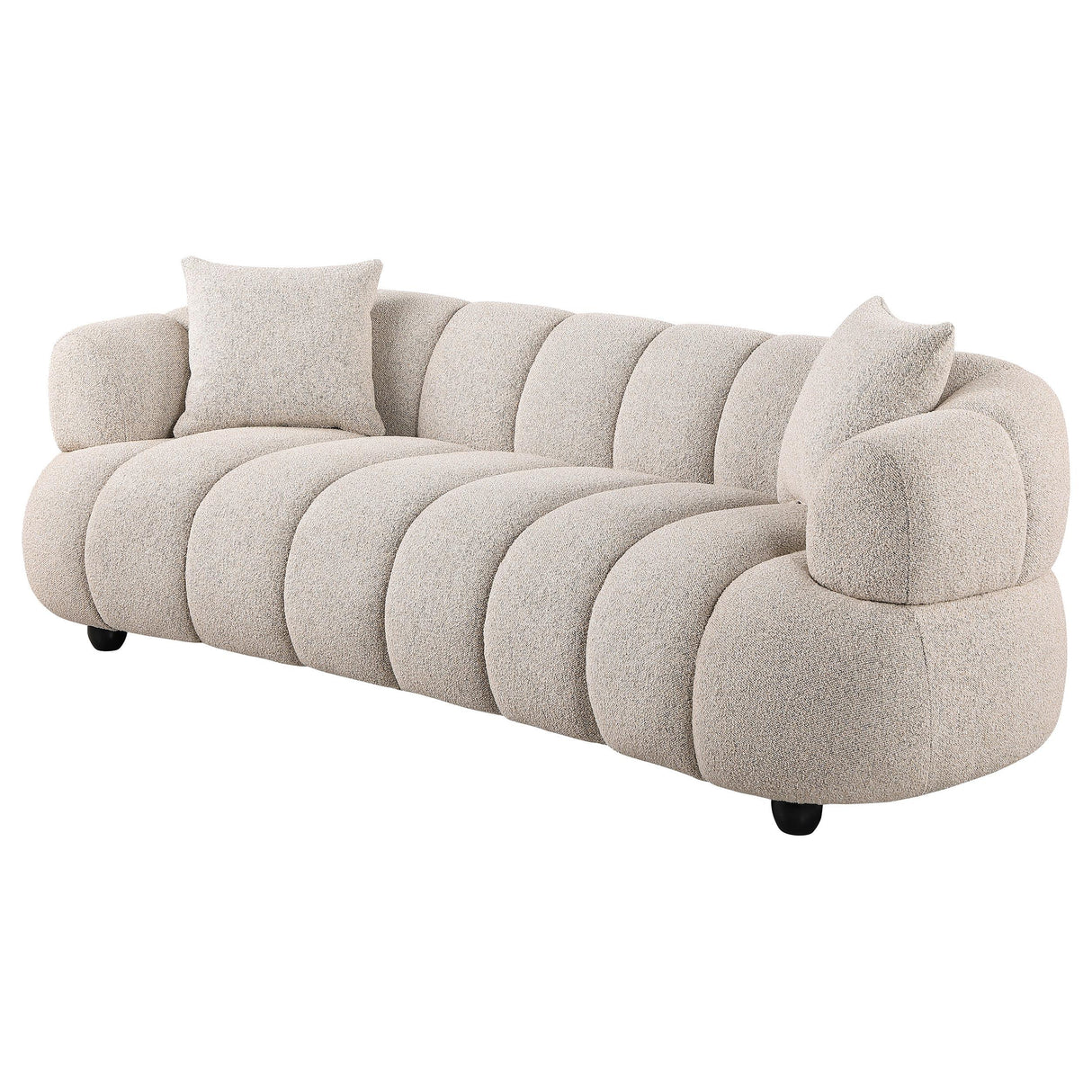 Whitney Gray Contemporary Channel Tufted Boucle Sofa from Coaster - Luna Furniture