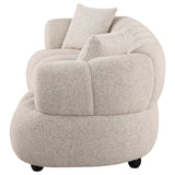 Whitney Gray Contemporary Channel Tufted Boucle Sofa from Coaster - Luna Furniture