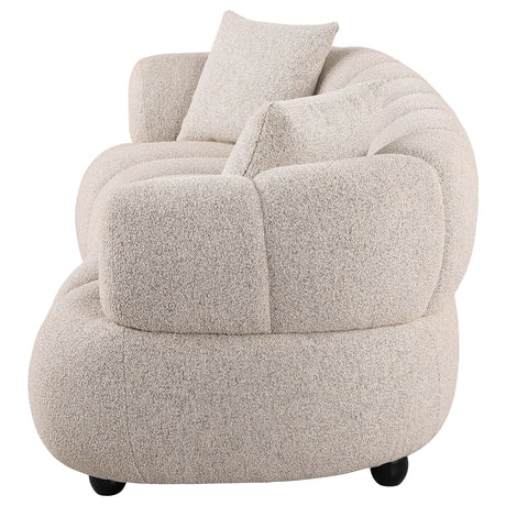 Whitney Gray Contemporary Channel Tufted Boucle Sofa from Coaster - Luna Furniture