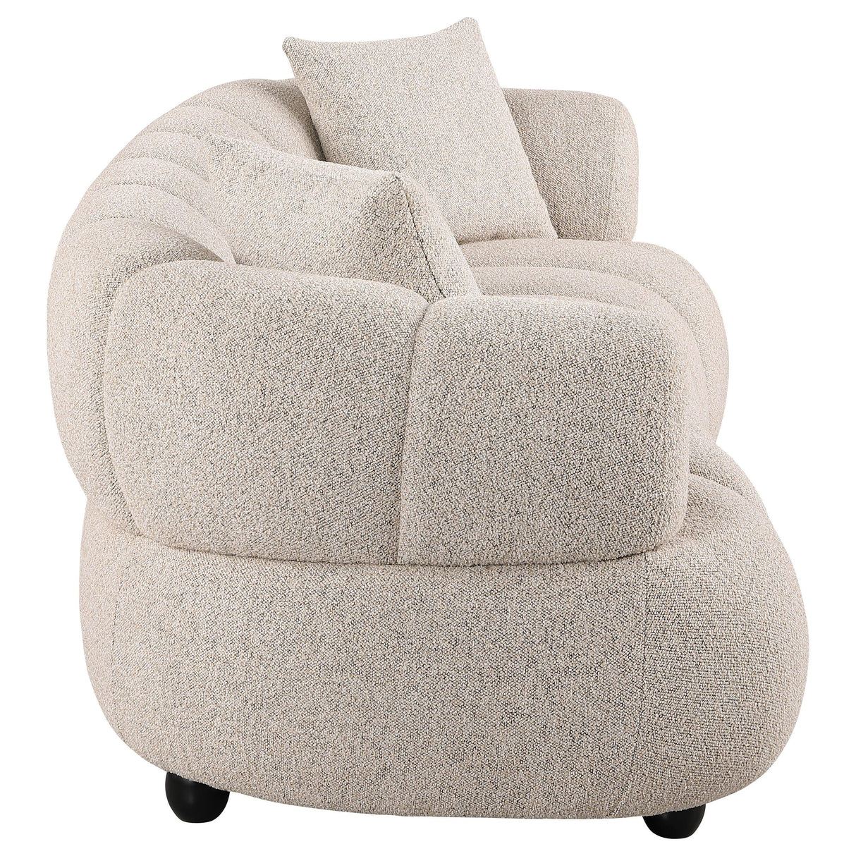 Whitney Gray Contemporary Channel Tufted Boucle Sofa from Coaster - Luna Furniture