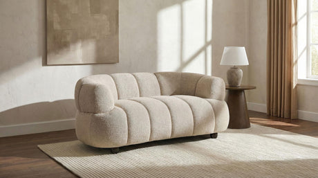 Whitney Gray Contemporary Channel Tufted Boucle Loveseat from Coaster - Luna Furniture
