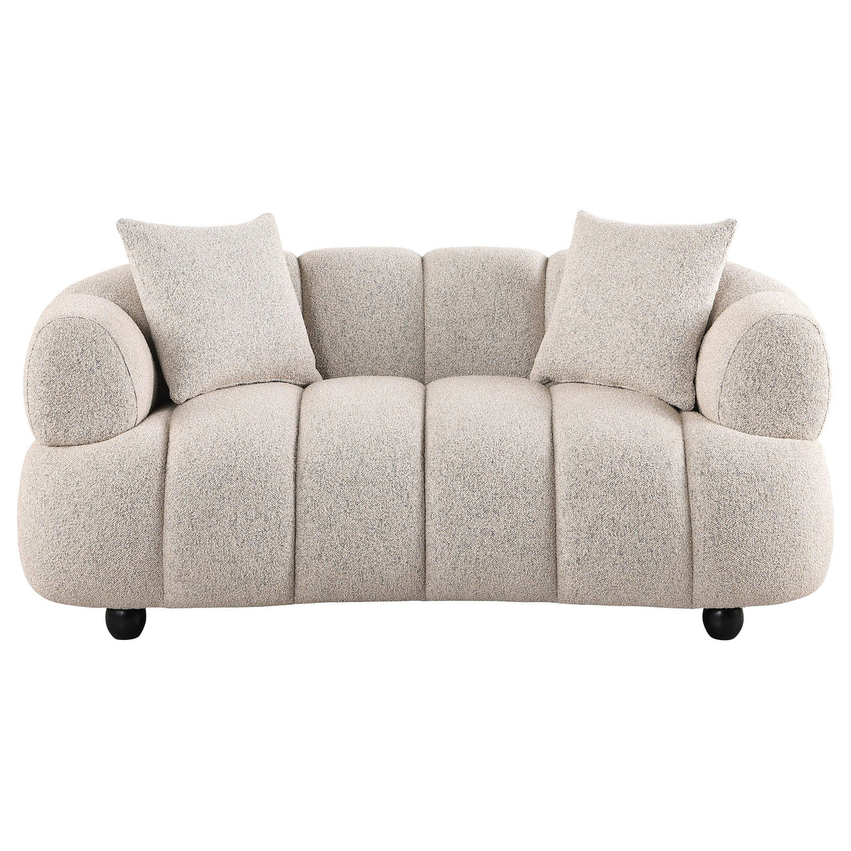 Whitney Gray Contemporary Channel Tufted Boucle Loveseat from Coaster - Luna Furniture