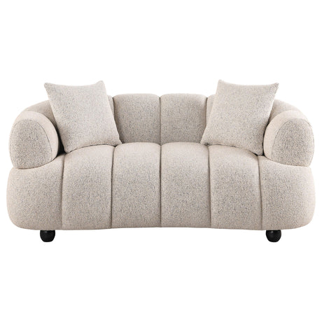 Whitney Gray Contemporary Channel Tufted Boucle Loveseat from Coaster - Luna Furniture
