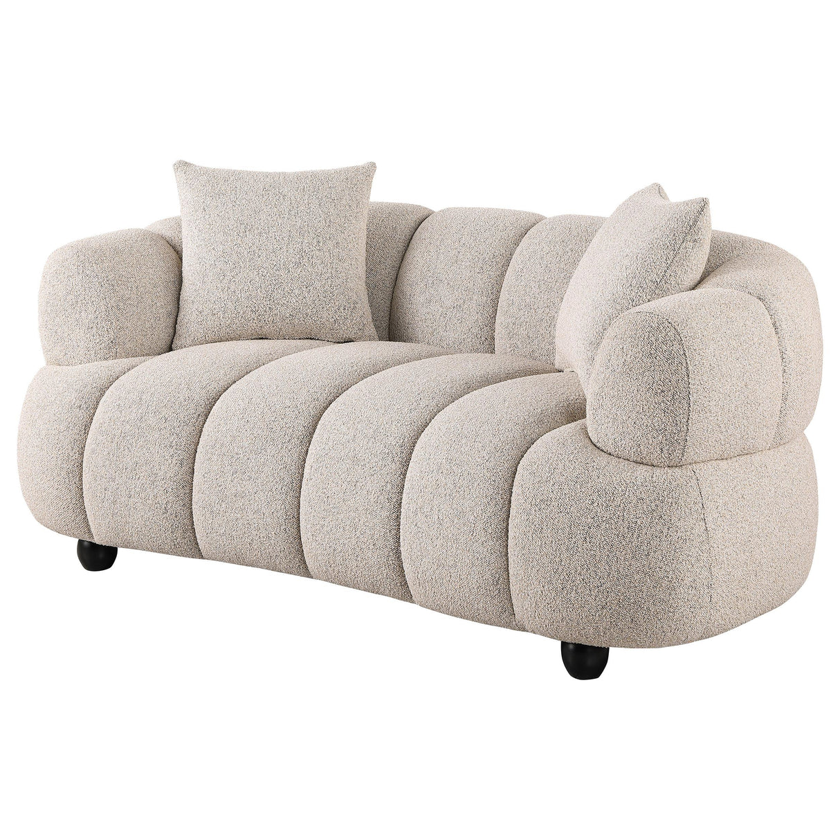 Whitney Gray Contemporary Channel Tufted Boucle Loveseat from Coaster - Luna Furniture