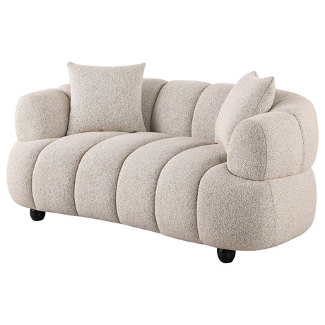 Whitney Gray Contemporary Channel Tufted Boucle Loveseat from Coaster - Luna Furniture