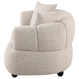 Whitney Gray Contemporary Channel Tufted Boucle Loveseat from Coaster - Luna Furniture