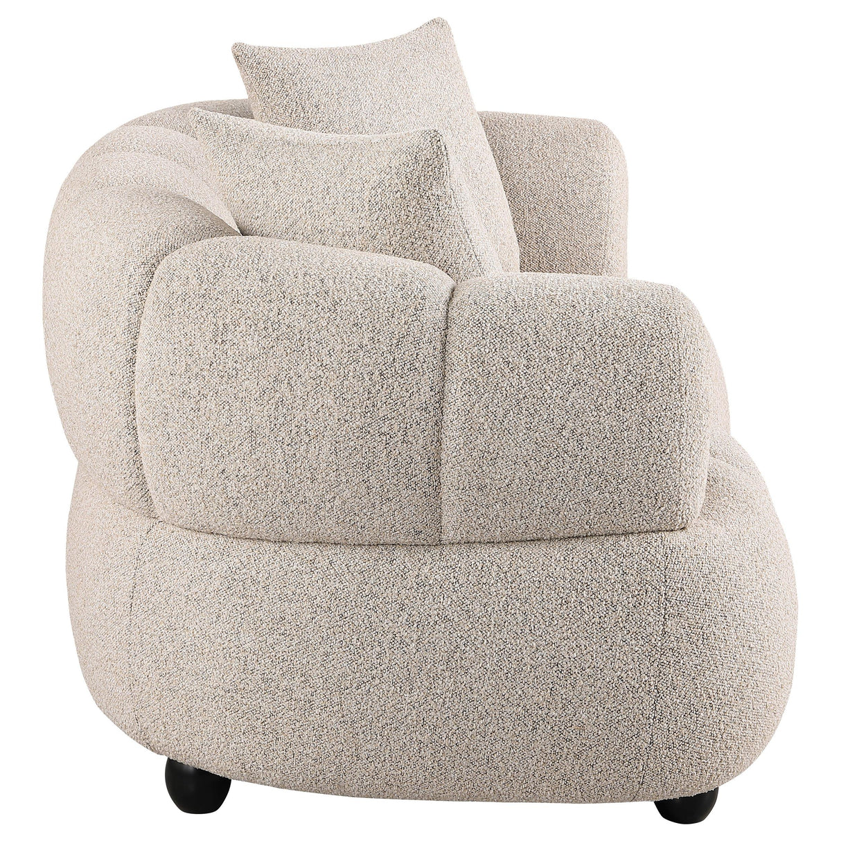 Whitney Gray Contemporary Channel Tufted Boucle Loveseat from Coaster - Luna Furniture