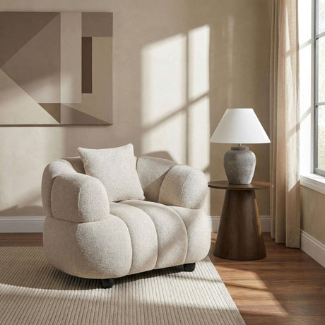 Whitney Gray Contemporary Channel Tufted Boucle Accent Chair from Coaster - Luna Furniture