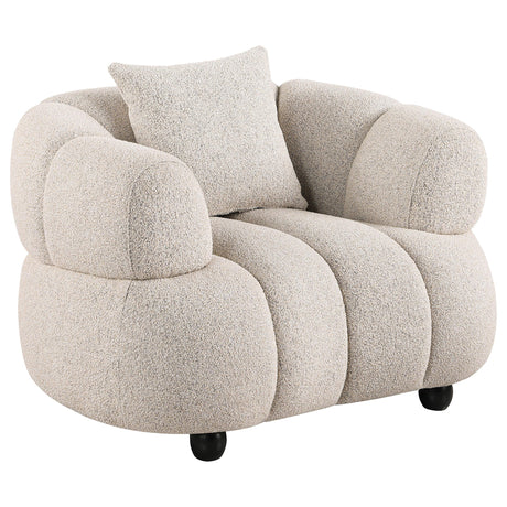 Whitney Gray Contemporary Channel Tufted Boucle Accent Chair from Coaster - Luna Furniture