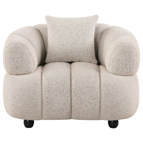 Whitney Gray Contemporary Channel Tufted Boucle Accent Chair from Coaster - Luna Furniture