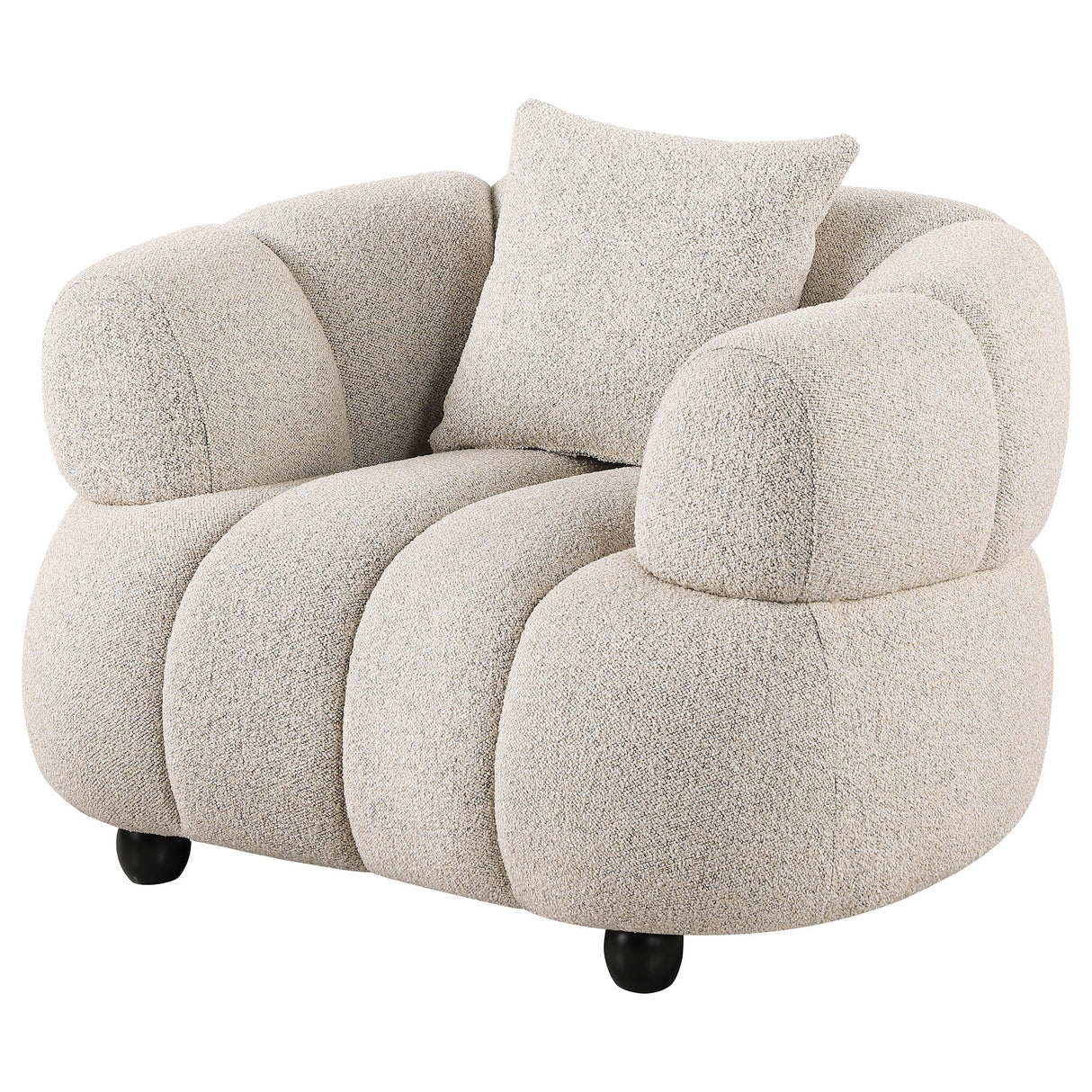 Whitney Gray Contemporary Channel Tufted Boucle Accent Chair from Coaster - Luna Furniture