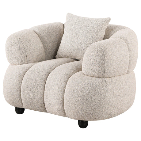 Whitney Gray Contemporary Channel Tufted Boucle Accent Chair from Coaster - Luna Furniture