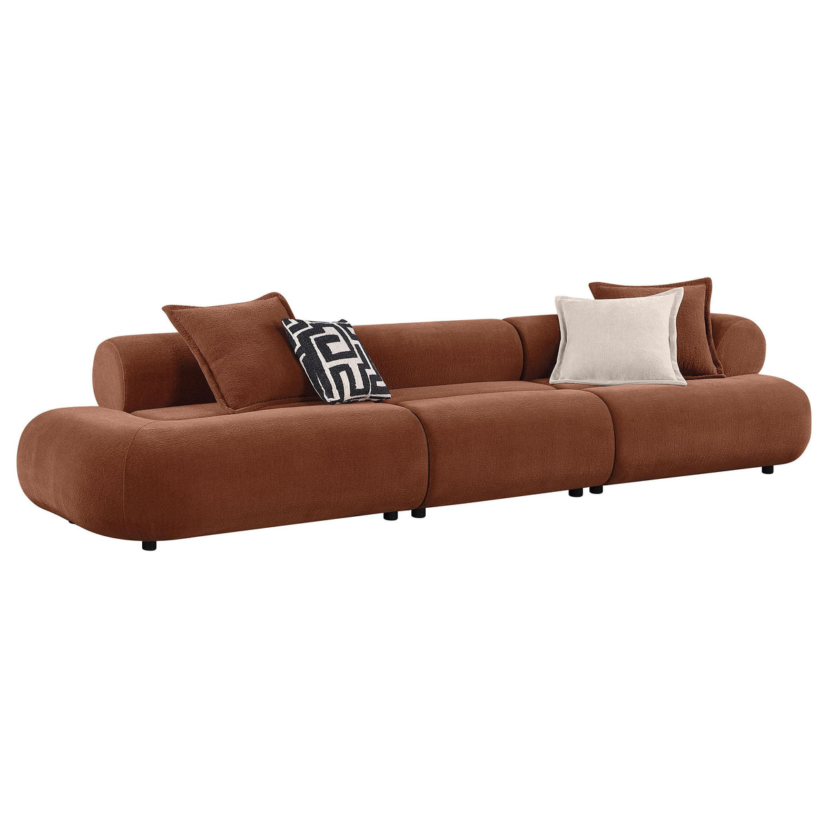 Byrne Rust 143-inch Velvet Modular Bumper Sectional Sofa from Coaster - Luna Furniture