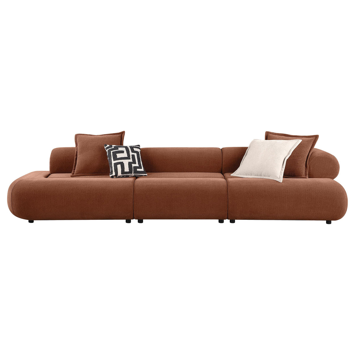 Byrne Rust 143-inch Velvet Modular Bumper Sectional Sofa from Coaster - Luna Furniture