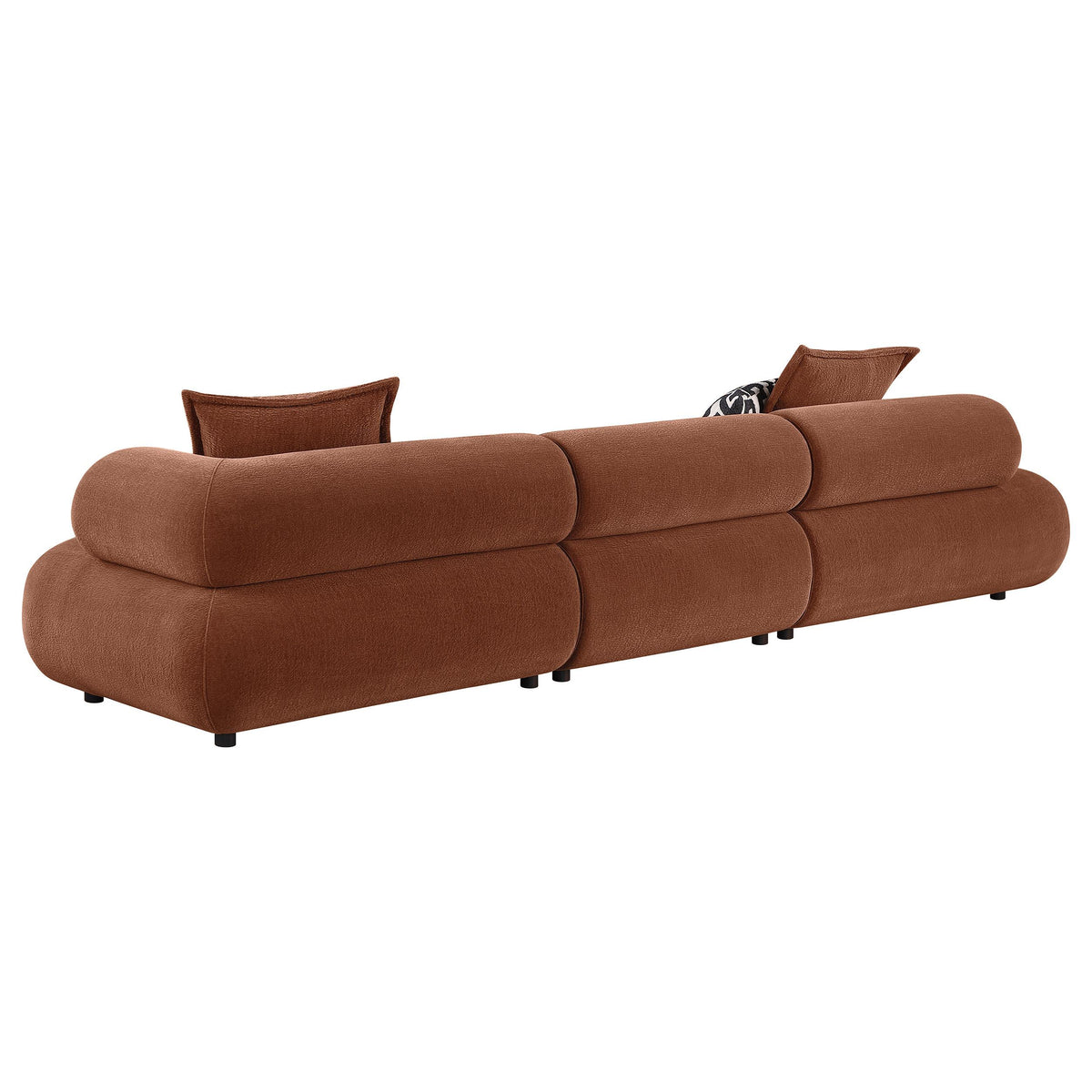 Byrne Rust 143-inch Velvet Modular Bumper Sectional Sofa from Coaster - Luna Furniture