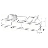 Byrne Rust 143-inch Velvet Modular Bumper Sectional Sofa from Coaster - Luna Furniture