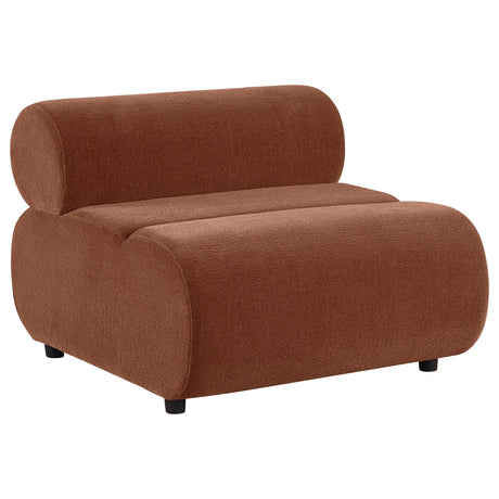 Byrne Rust Velvet Upholstered Armless Chair from Coaster - Luna Furniture