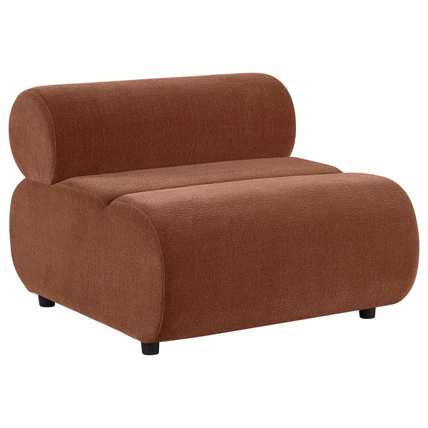 Byrne Rust Velvet Upholstered Armless Chair