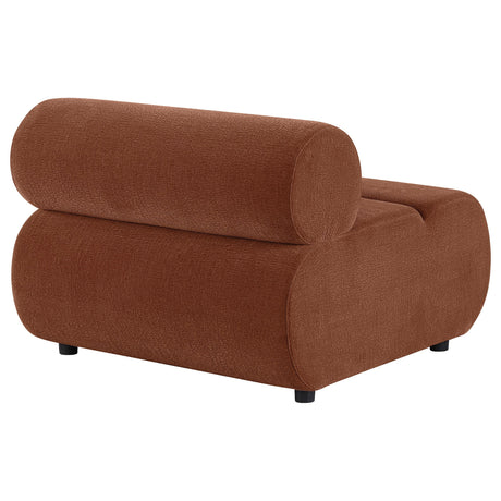 Byrne Rust Velvet Upholstered Armless Chair from Coaster - Luna Furniture