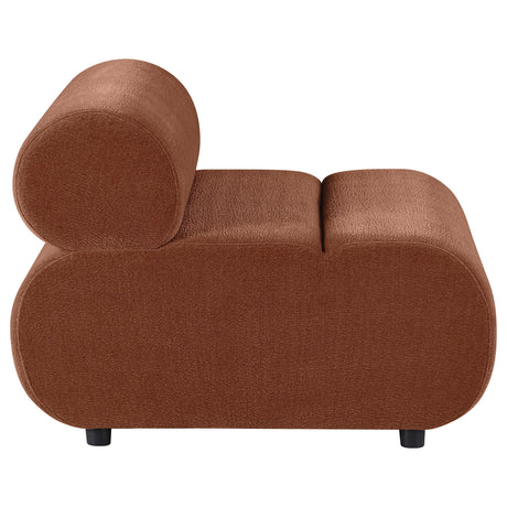 Byrne Rust Velvet Upholstered Armless Chair from Coaster - Luna Furniture