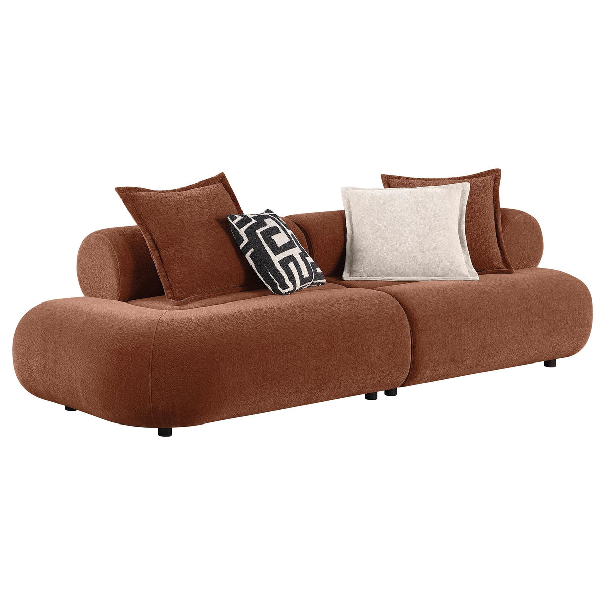 Byrne Rust 105-inch Velvet Modular Bumper Sectional Sofa from Coaster - Luna Furniture