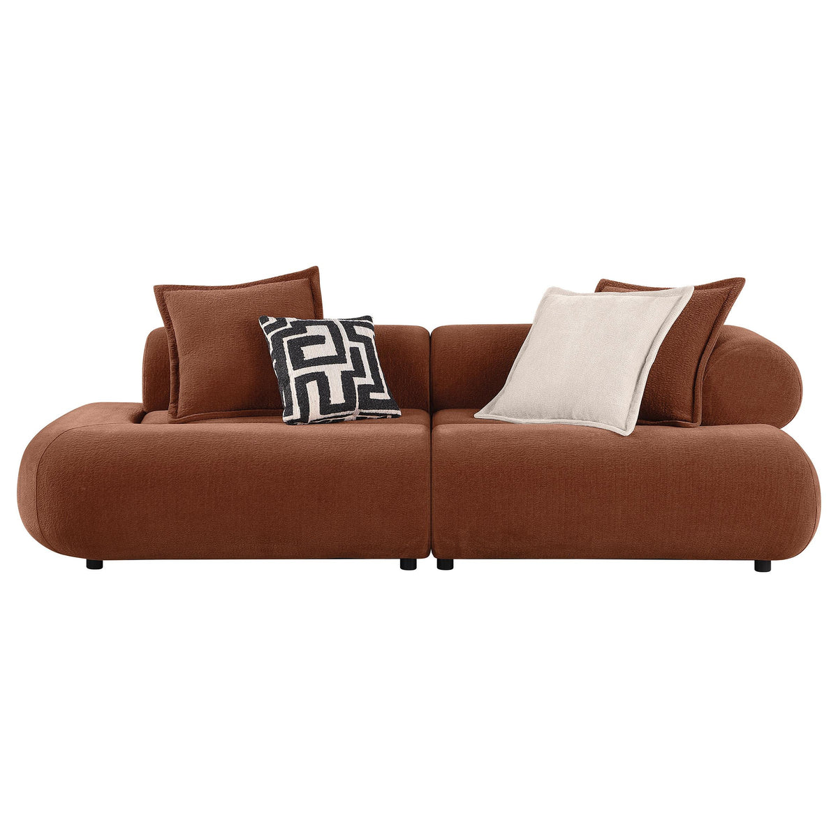 Byrne Rust 105-inch Velvet Modular Bumper Sectional Sofa from Coaster - Luna Furniture