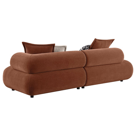 Byrne Rust 105" Velvet Modular Bumper Sectional Sofa from Coaster - Luna Furniture