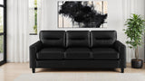 Scotland Faux Leather Upholstered Track Arm Sofa Black from Coaster - Luna Furniture