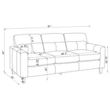 Scotland Faux Leather Upholstered Track Arm Sofa Black from Coaster - Luna Furniture