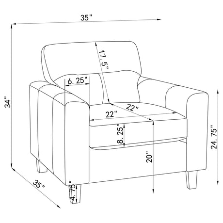 Scotland 3-piece Faux Leather Upholstered Sofa Set Brown from Coaster - Luna Furniture