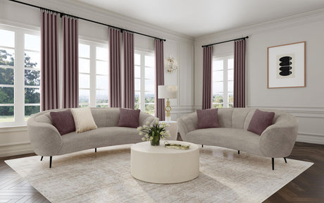 Ellorie Beige 2-Piece Upholstered Curved Sofa Set from Coaster - Luna Furniture