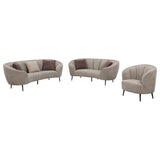 Ellorie Beige 3-Piece Upholstered Curved Sofa Set from Coaster - Luna Furniture