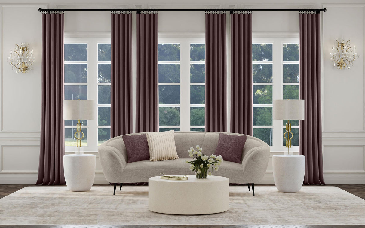 Ellorie Beige Upholstered Channel Back Curved Sofa from Coaster - Luna Furniture