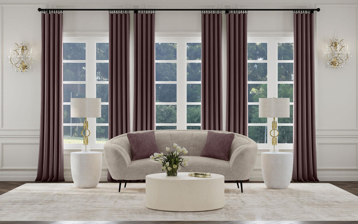 Ellorie Upholstered Channel Back Curved Loveseat Beige from Coaster - Luna Furniture