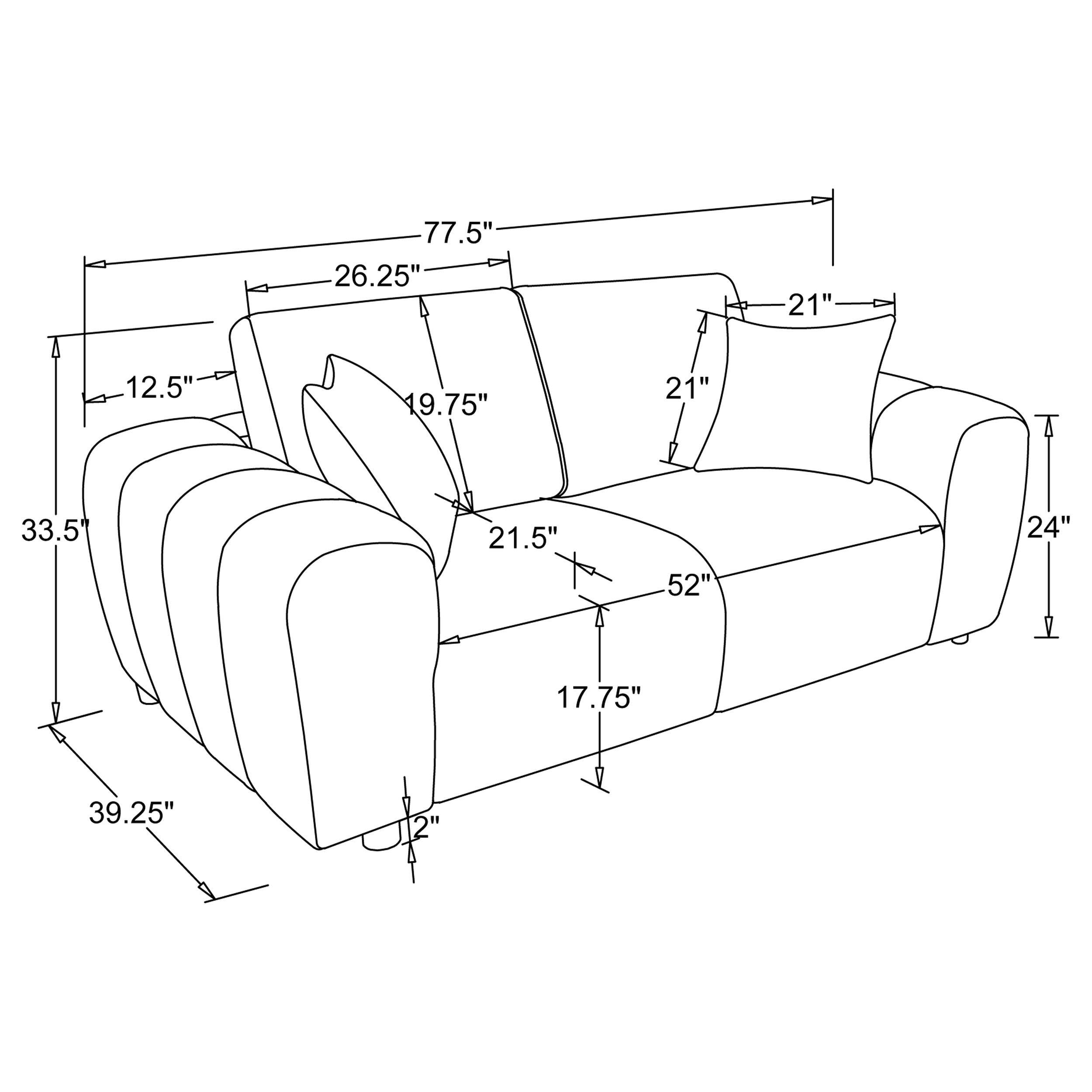 Coaster Burnett Chenille Upholstered Wide Arm Loveseat Burnt