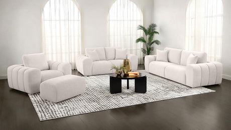 Burnett 4-piece Chenille Upholstered Sofa Set Ivory from Coaster - Luna Furniture