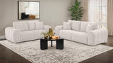 Burnett Ivory Chenille Upholstered Wide Arm Loveseat from Coaster - Luna Furniture