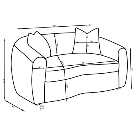 Isabella Sand 3-piece Fabric Upholstered Living Room Set from Coaster - Luna Furniture