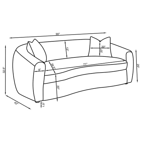 Isabella Sand Fabric Upholstered Sofa from Coaster - Luna Furniture
