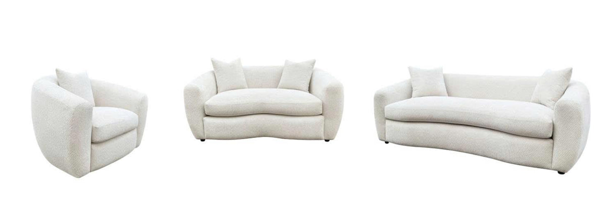 Isabella Sand 3-piece Fabric Upholstered Living Room Set from Coaster - Luna Furniture