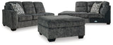Lonoke Gunmetal 2-Piece Sectional with Ottoman from Ashley - Luna Furniture