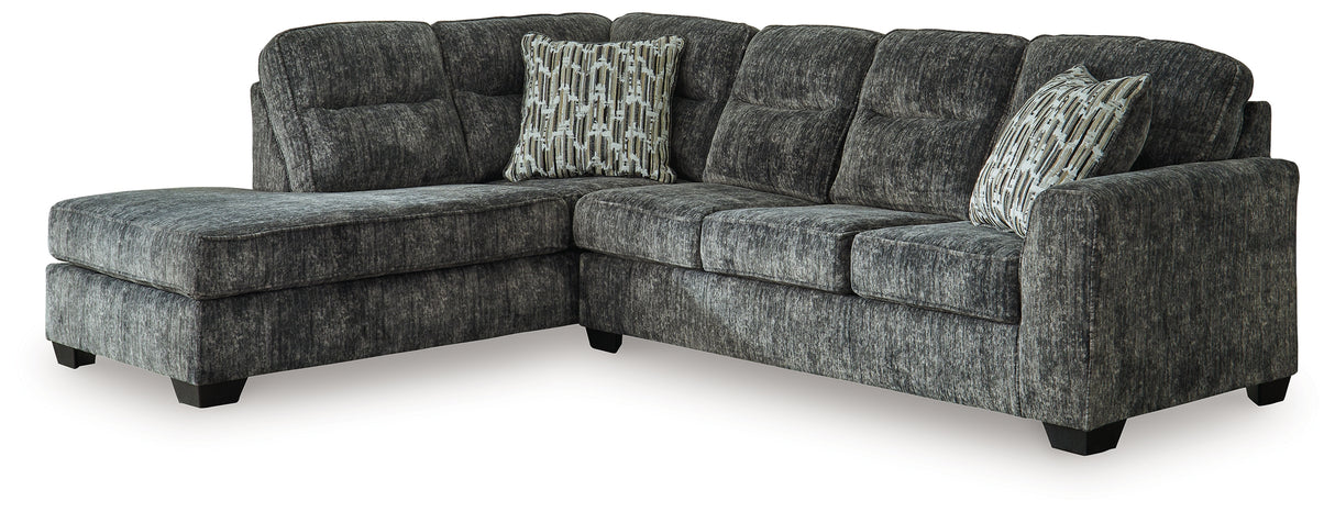 Lonoke Gunmetal 2-Piece LAF Chaise Sectional from Ashley - Luna Furniture